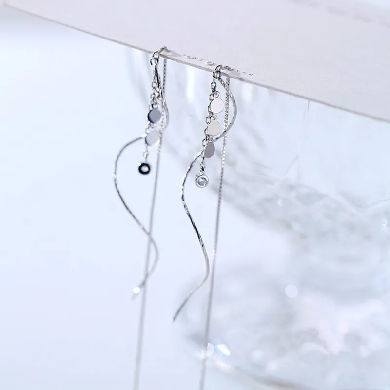 Beauty 925 Sterling Silver Drop Earrings Women's-2