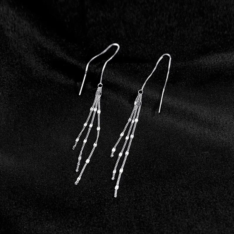 Beauty 925 Sterling Silver Drop Earrings Women's-2