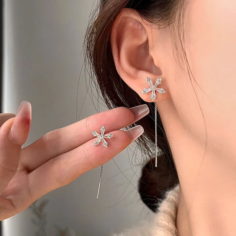 Beauty 925 Sterling Silver Drop Earrings Women's-1