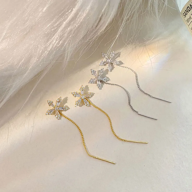 Beauty 925 Sterling Silver Drop Earrings Women's-5