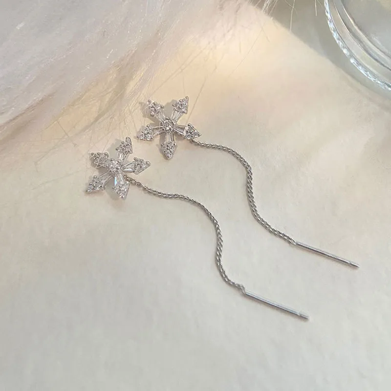 Beauty 925 Sterling Silver Drop Earrings Women's-2