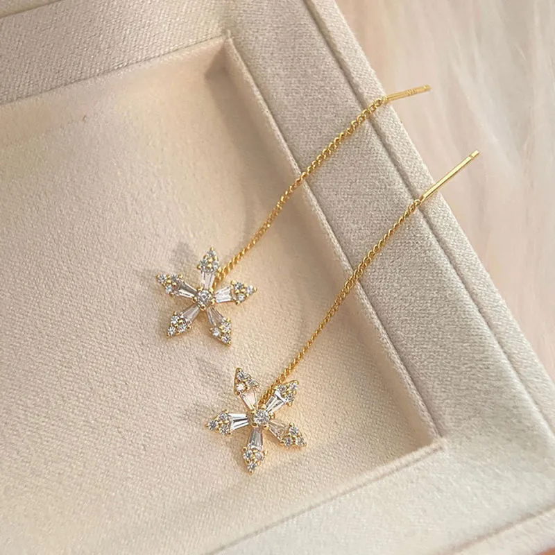 Beauty 925 Sterling Silver Drop Earrings Women's-6