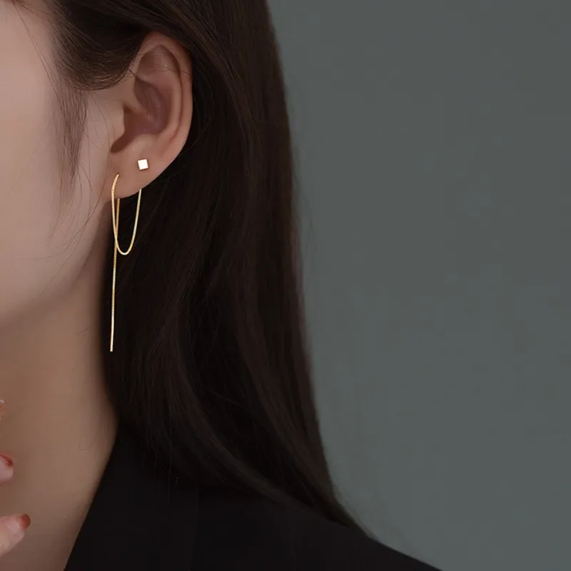 Beauty 925 Sterling Silver Drop Earrings Women's-6