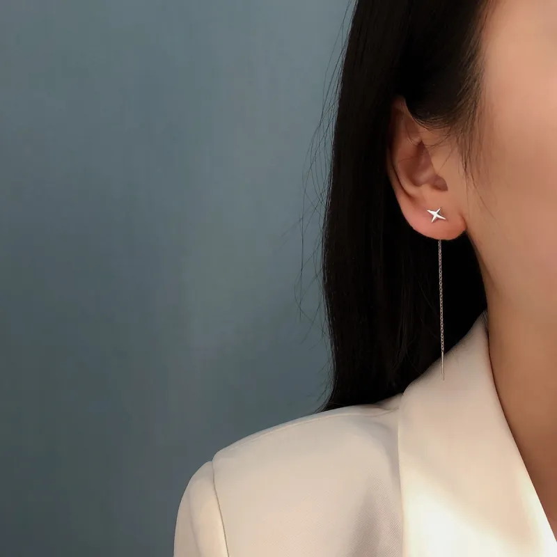 Beauty 925 Sterling Silver Drop Earrings Women's-2
