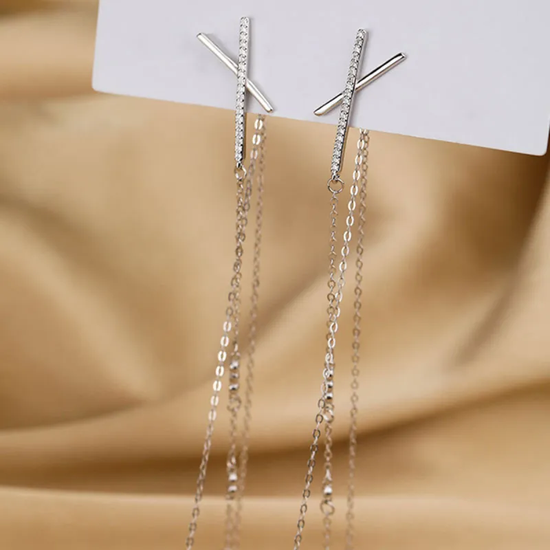 Beauty 925 Sterling Silver Drop Earrings Women's-3