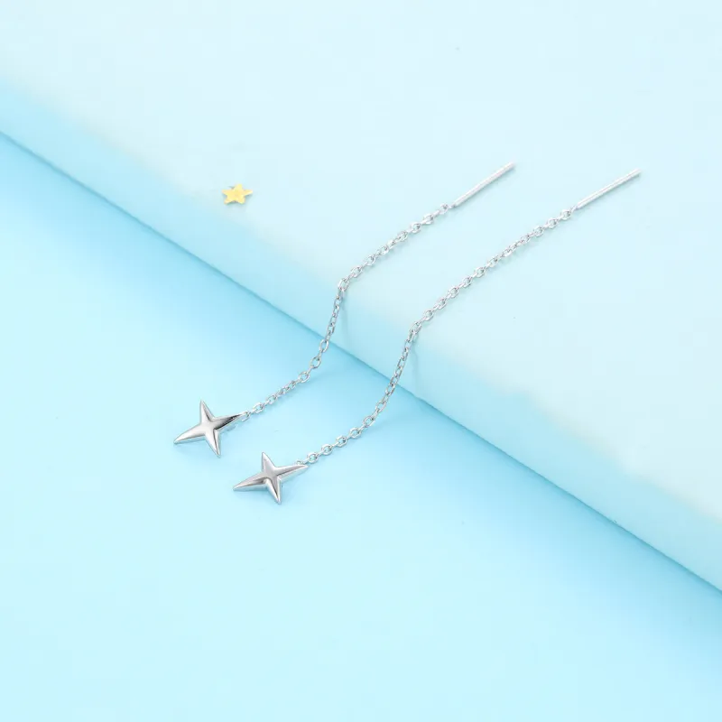 Beauty 925 Sterling Silver Drop Earrings Women's-1