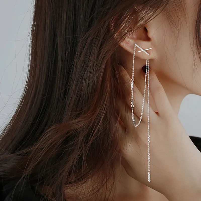 Beauty 925 Sterling Silver Drop Earrings Women's-2