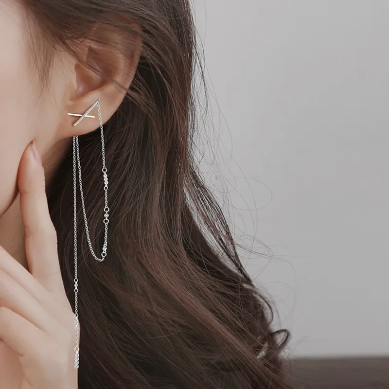 Beauty 925 Sterling Silver Drop Earrings Women's-4