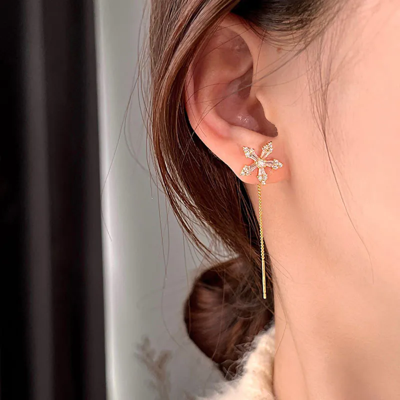 Beauty 925 Sterling Silver Drop Earrings Women's-4