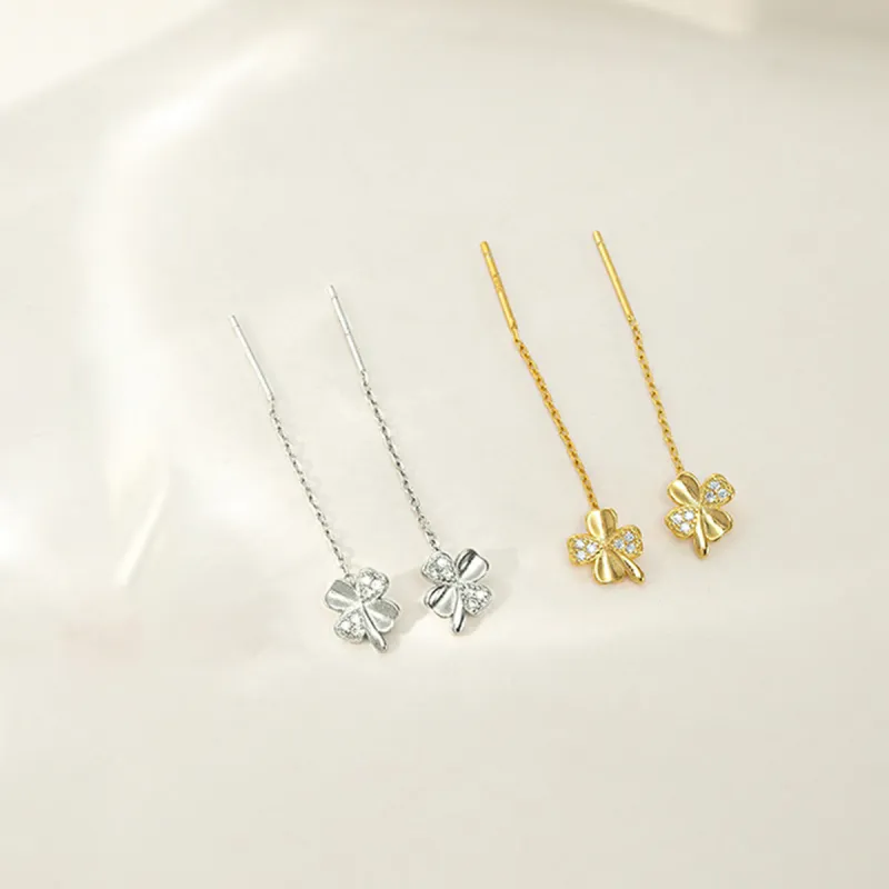 Beauty 925 Sterling Silver Drop Earrings Women's-5
