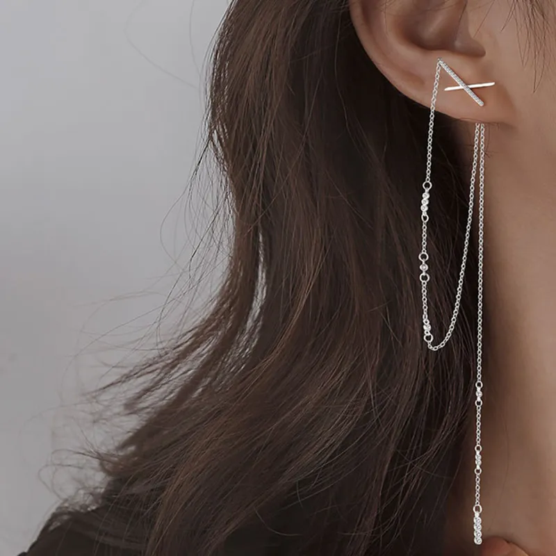 Beauty 925 Sterling Silver Drop Earrings Women's-1