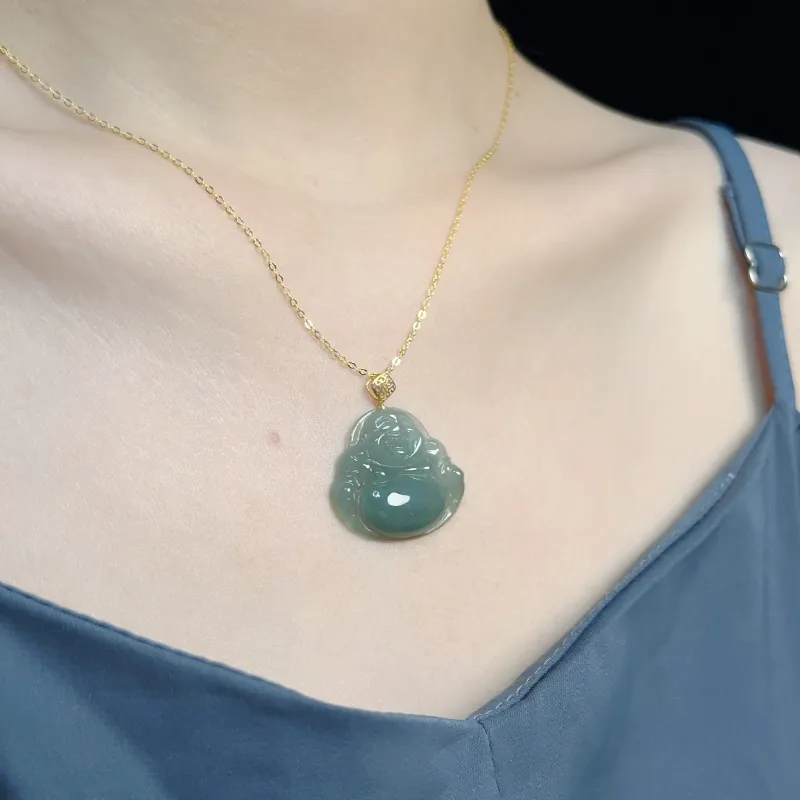 Gold Of China Bean Type Jadeite Necklaces Unisex-2