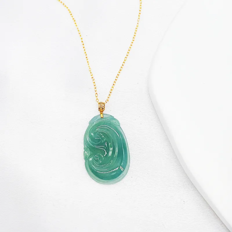 Gold Of China Glutinous Jade Necklaces Unisex-1