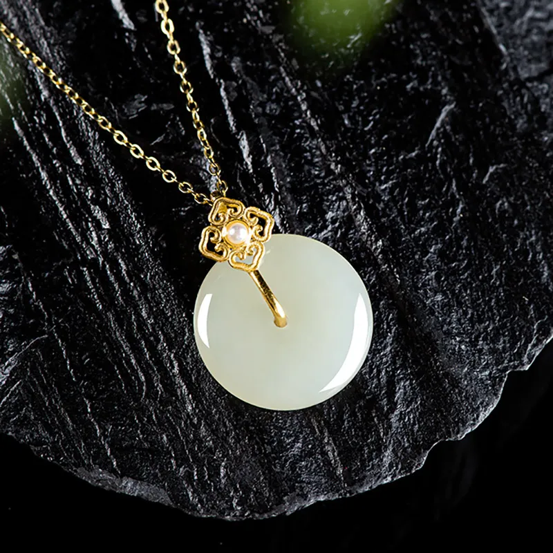 Gold Of China Necklaces White Jade Unisex-2