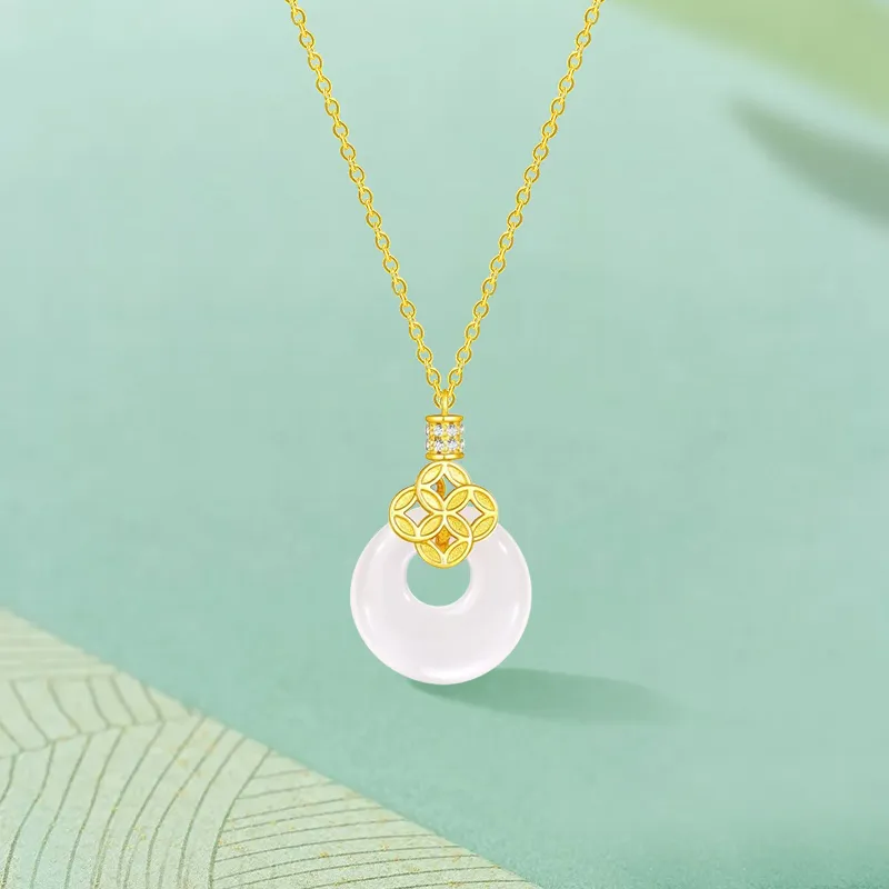 Gold Of China Chalcedony Jade Necklaces Unisex-1
