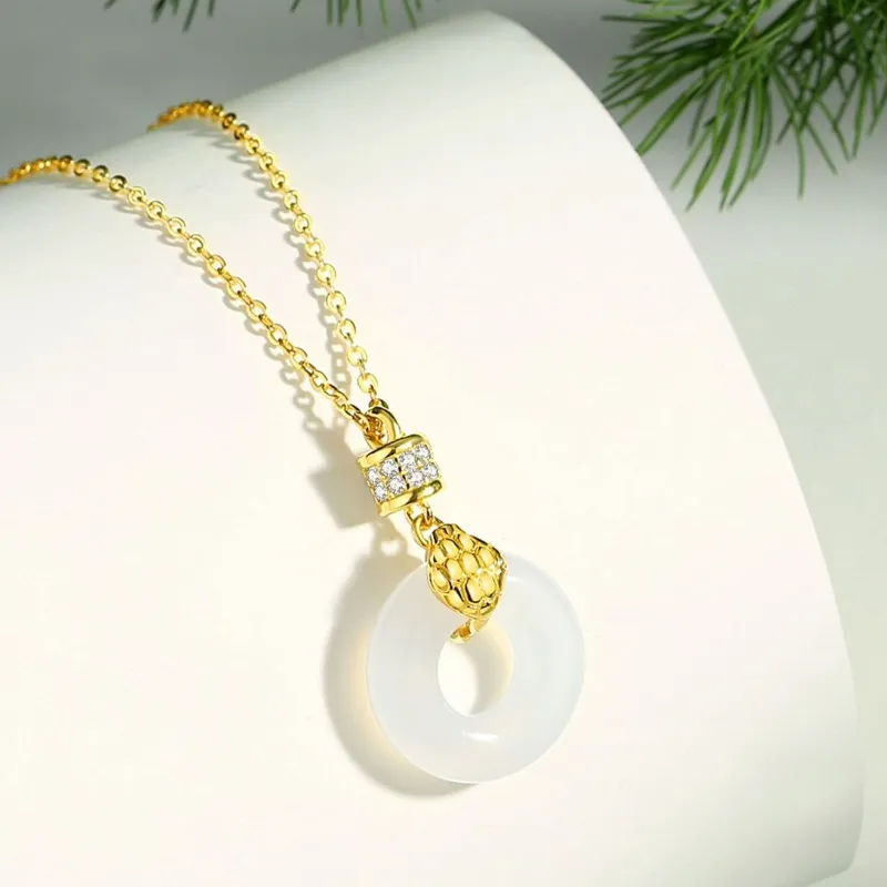 Gold Of China Chalcedony Necklaces Unisex-2
