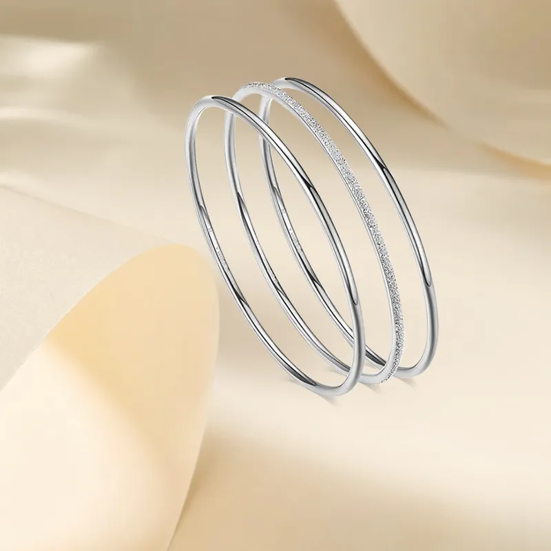 Gold Of China Foot Silver 990 Bangles Unisex-2