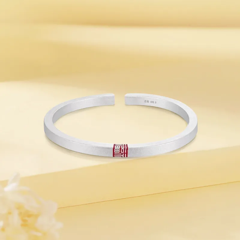 Gold Of China S999 Fine Silver Bangles Unisex-1