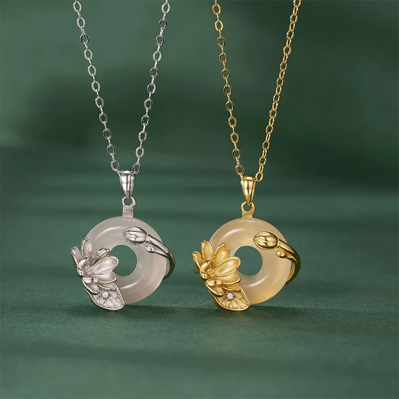 Gold Of China Chalcedony Necklaces Women's-3