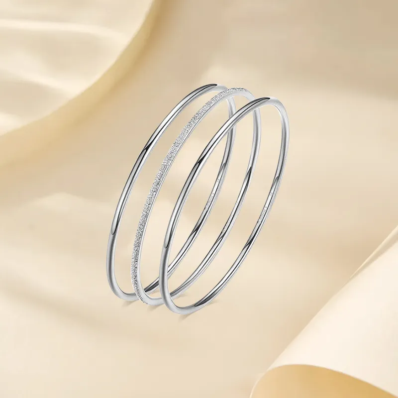 Gold Of China Foot Silver 990 Bangles Unisex-1