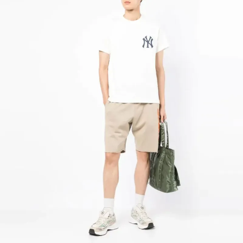 New Era Crew Neck T Shirt, Ecru Unisex-5