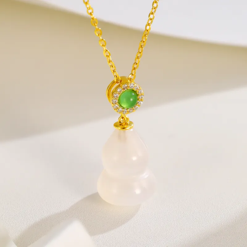 Golden Bliss Chalcedony Necklaces Women's-3