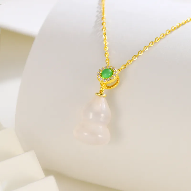 Golden Bliss Chalcedony Necklaces Women's-5
