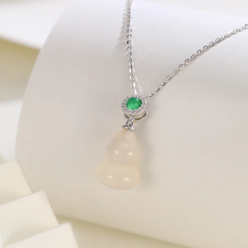 Golden Bliss Chalcedony Necklaces Women's-11