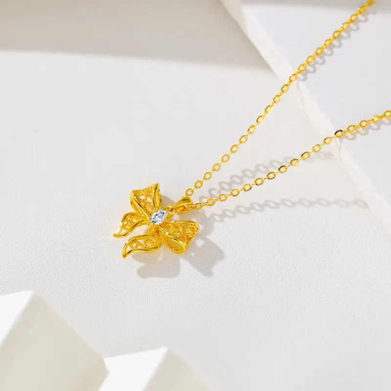 Golden Bliss S925 Silver Necklaces Women's-8