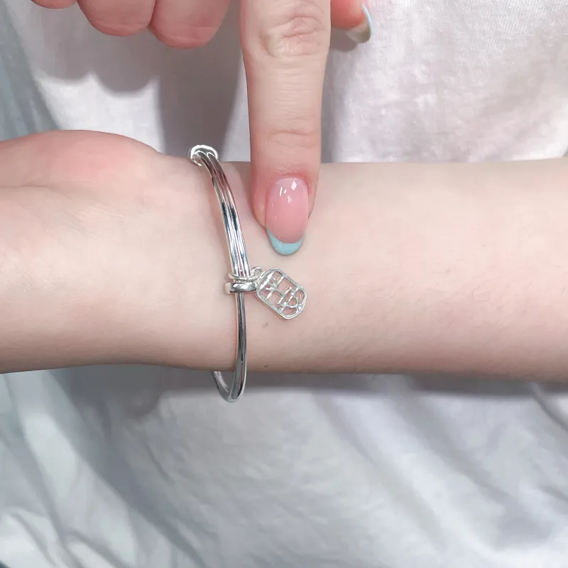 Golden Bliss S990 Silver Bangles Women's-1
