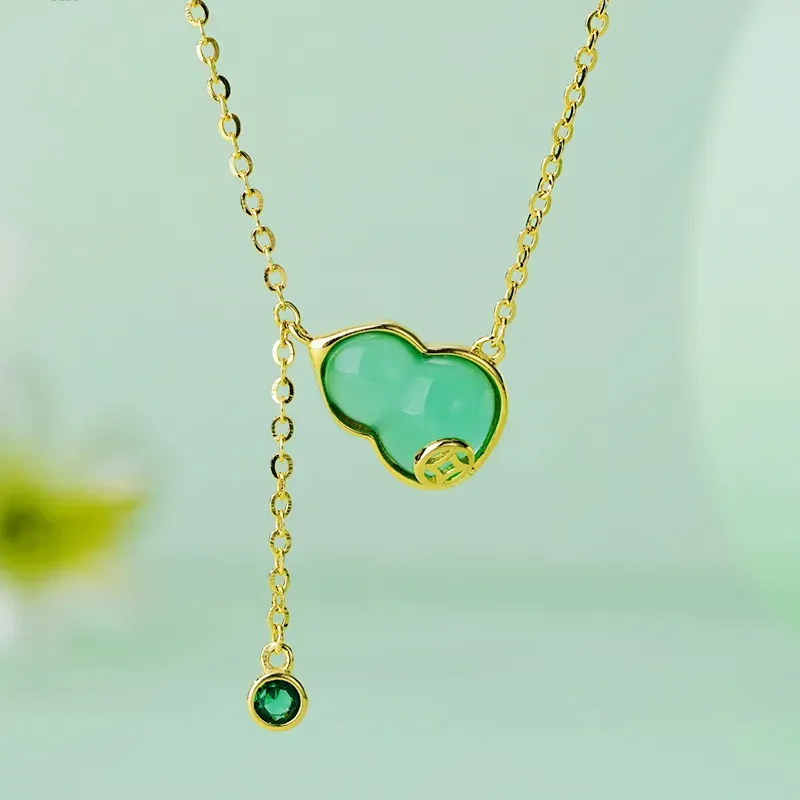 Golden Bliss Chalcedony Necklaces Women's-2