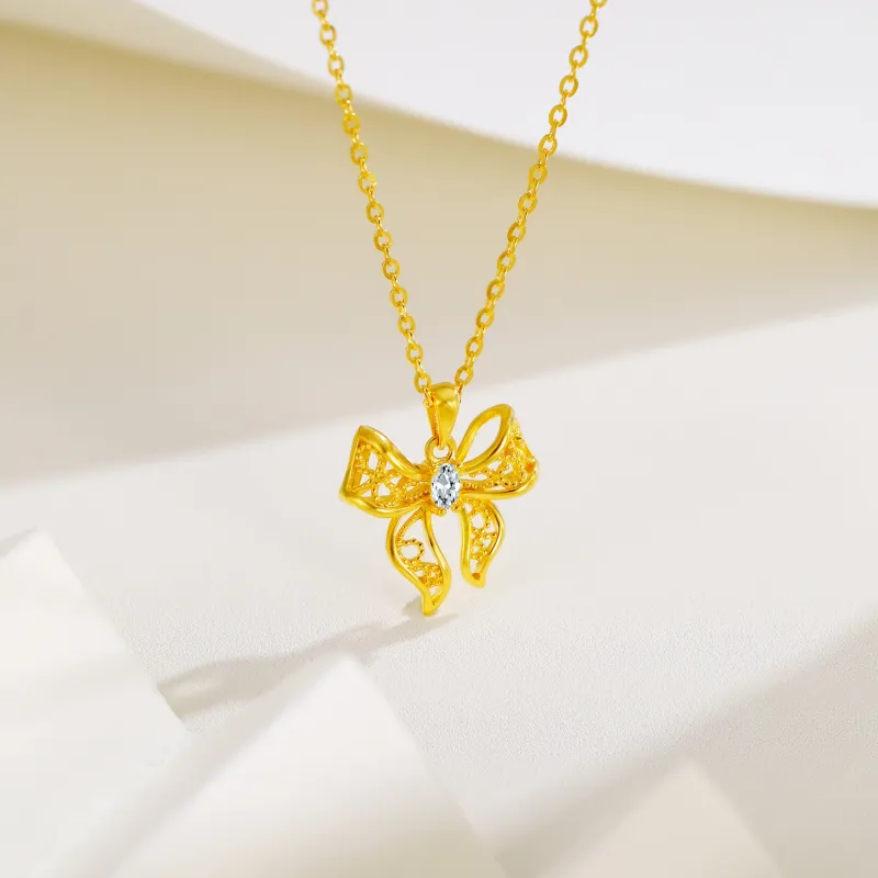 Golden Bliss S925 Silver Necklaces Women's-6