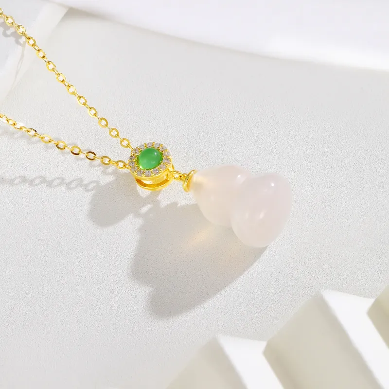 Golden Bliss Chalcedony Necklaces Women's-4