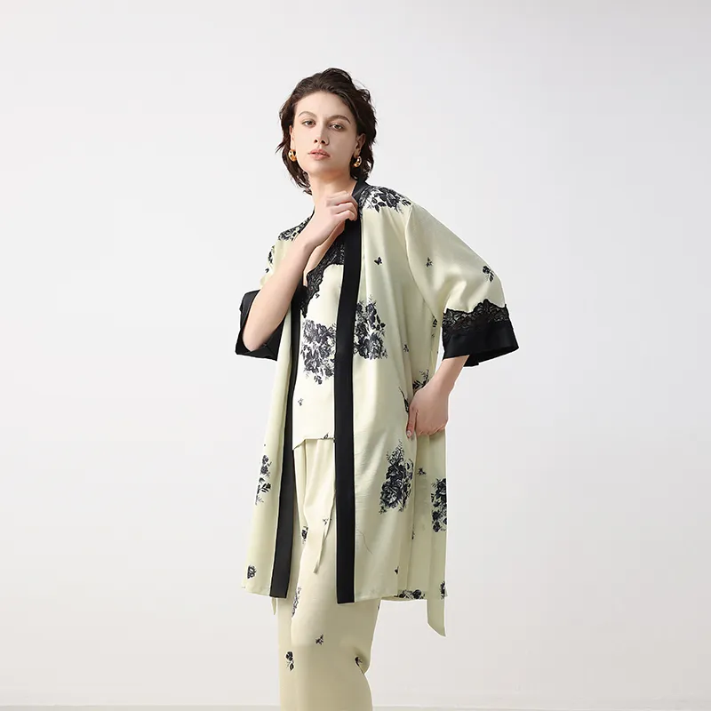 IIZZINI Pajama Set Women's Yellow Oiran-4