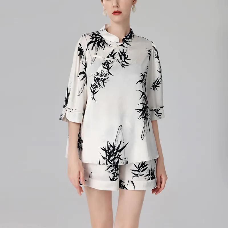 IIZZINI Pajama Set Women's Black White-1