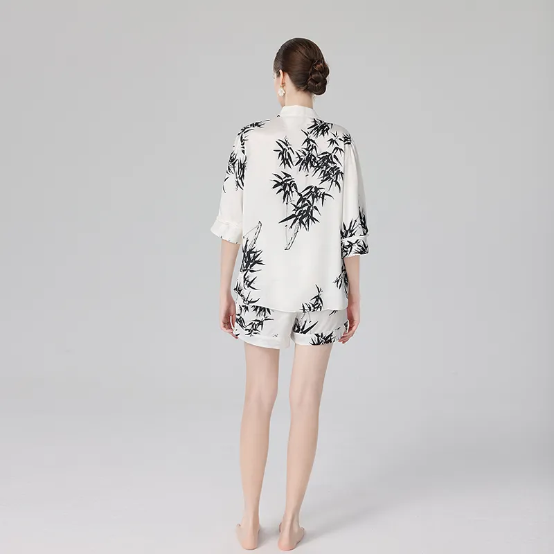 IIZZINI Pajama Set Women's Black White-2