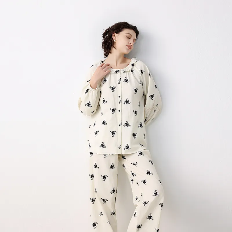 IIZZINI Pajama Set Women's Corydalis Flower-3