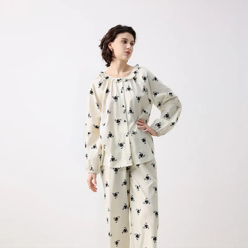 IIZZINI Pajama Set Women's Corydalis Flower-4