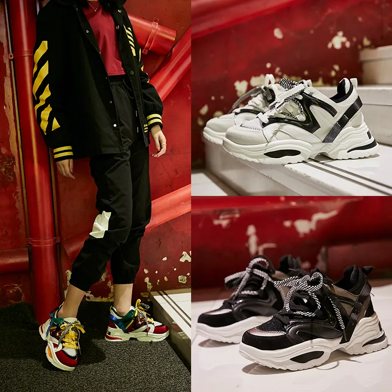 PLAY COBBLER Cushioning Anti Slip And Wear Resistant Breathable Coverage Low Top Chunky Sneakers Unisex Multicolor-5