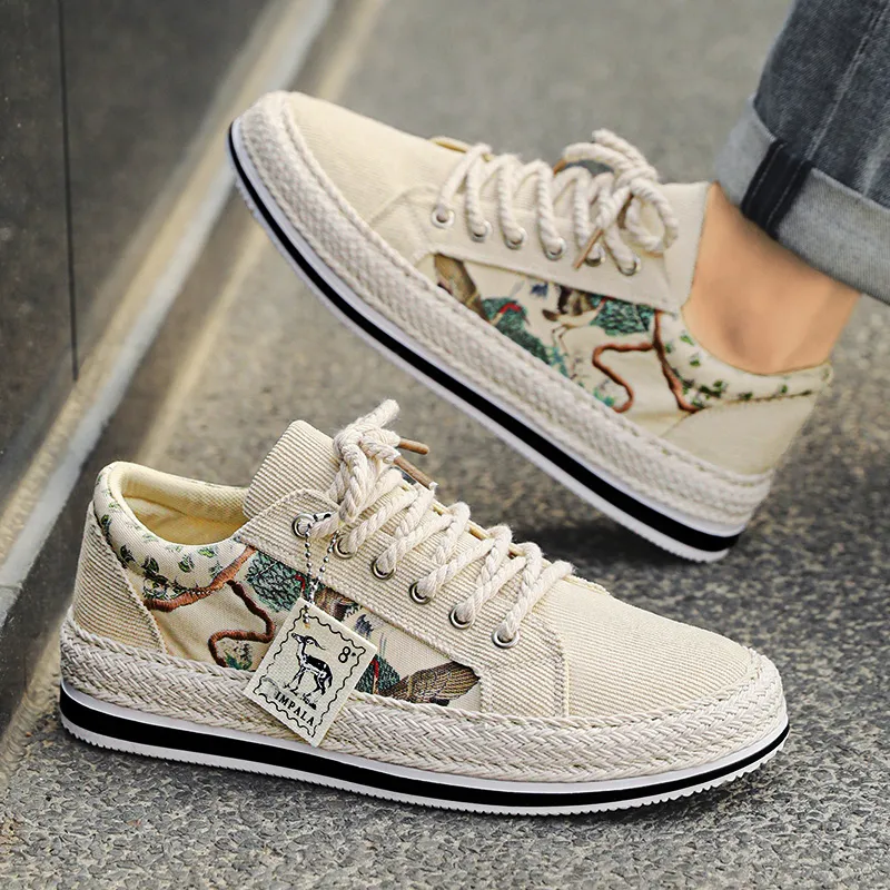 PLAY COBBLER Anti-Slip Wear-Resistant Breathable Lightweight Low-Top Canvas Shoes Men's-2