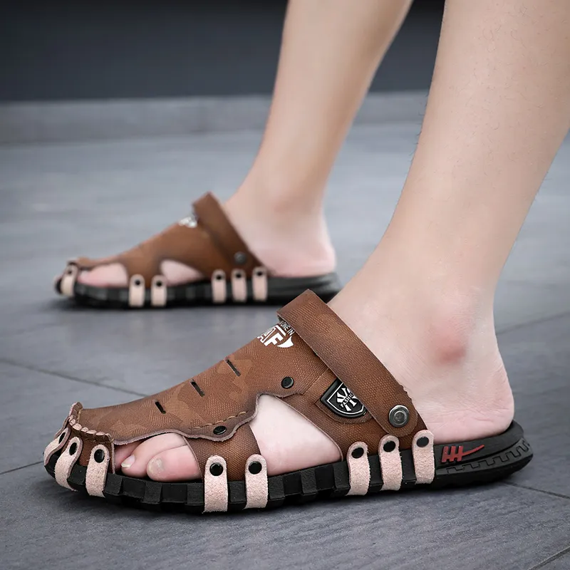 PLAY COBBLER Rubber Sole Stitching Slip Resistant Closed Toe Slippers Men's-8