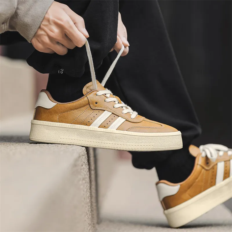 PLAY COBBLER Slip Resistant Low Top Skateboard Shoes Men's-4
