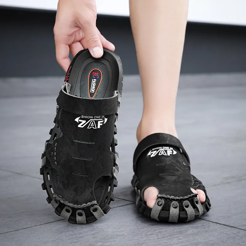 PLAY COBBLER Rubber Sole Stitching Slip Resistant Closed Toe Slippers Men's-2