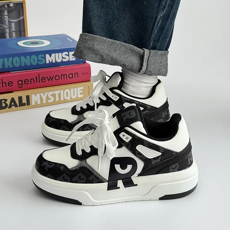 PLAY COBBLER Slip Resistant Height Increasing Low Top Skateboard Shoes Unisex-6