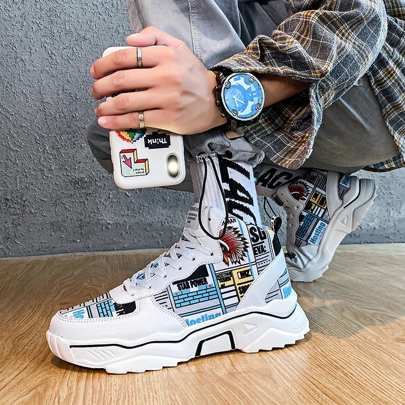 PLAY COBBLER Coverage Warm Slip-Resistant Cushioning Wear-Resistant High-Top Skateboard Shoes Unisex-4