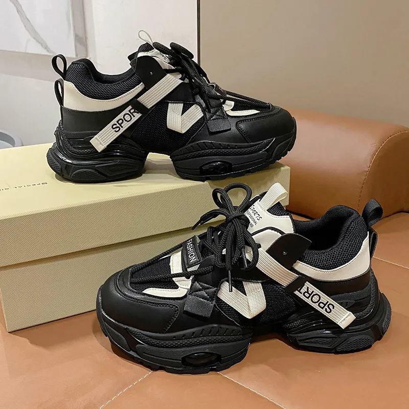 PLAY COBBLER Anti Slip And Wear Resistant Height Increasing Coverage Low Top Chunky Sneakers Unisex-2