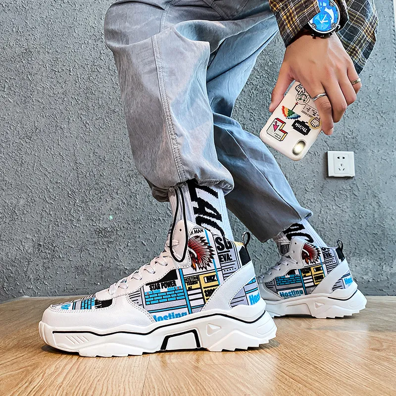 PLAY COBBLER Coverage Warm Slip-Resistant Cushioning Wear-Resistant High-Top Skateboard Shoes Unisex-3