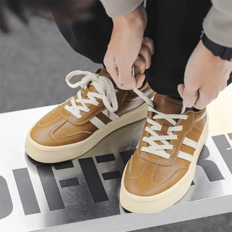 PLAY COBBLER Slip Resistant Low Top Skateboard Shoes Men's-3