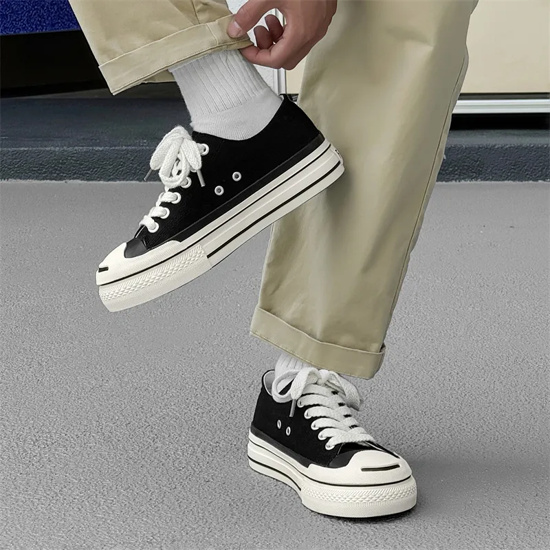 PLAY COBBLER Slip Resistant, Breathable, Height Increasing Low Top Canvas Shoes Men's-9
