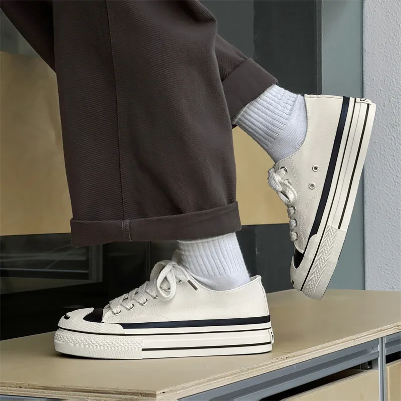 PLAY COBBLER Slip Resistant, Breathable, Height Increasing Low Top Canvas Shoes Men's-4